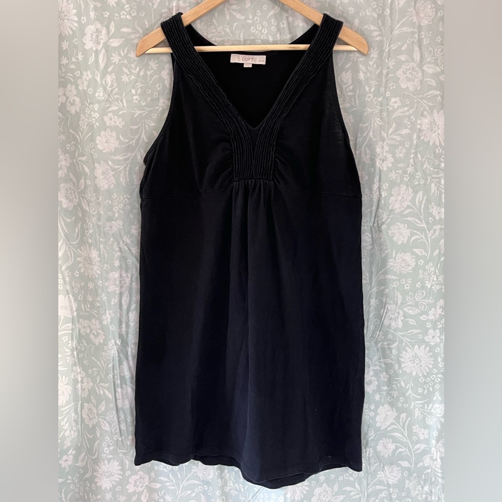 Loft 100% cotton black dress size Large Petite